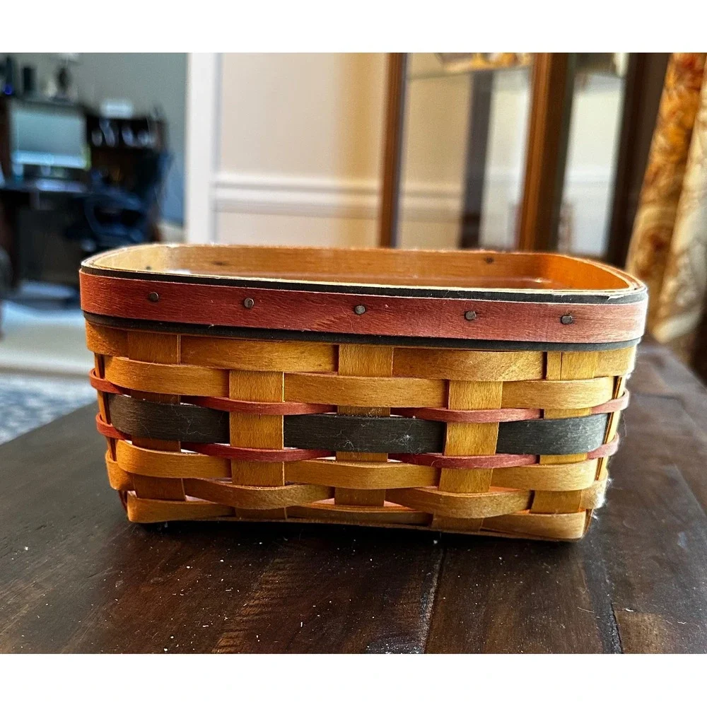 Longaberger Heartland Collection Rectangular Basket w/ Liner 1996 USA Handwoven